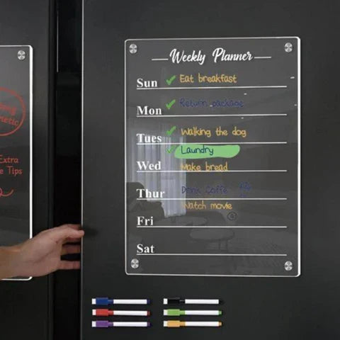 Weekly Planner Magnetic Fridge Organiser - 16" x 12", Wipe-Clean Surface, view 2