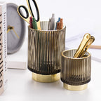Gold Foil Glass Makeup Organizer - Borosilicate, 7 x 8cm, Dark Green, view 12