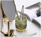 Gold Foil Glass Makeup Organizer - Borosilicate, 7 x 8cm, Dark Green, view 13
