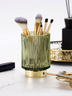 Gold Foil Glass Makeup Organizer - Borosilicate, 7 x 8cm, Dark Green, view 26