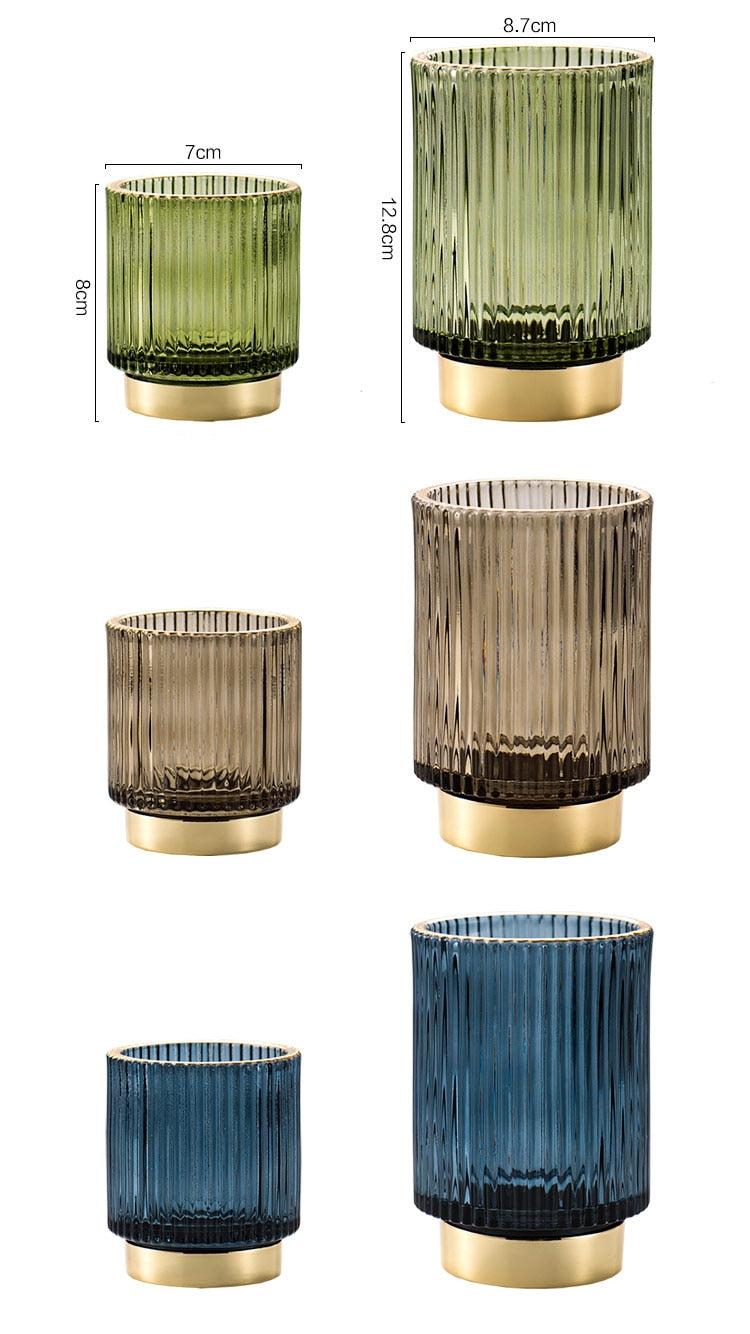 Gold Foil Glass Makeup Organizer - Borosilicate, 7 x 8cm, Dark Green, view 6