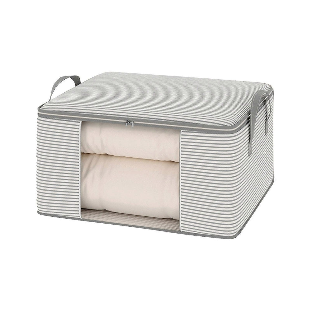 Classic Stripe Foldable Storage Bag - 22"x14"x10", Spacious Design, view 5