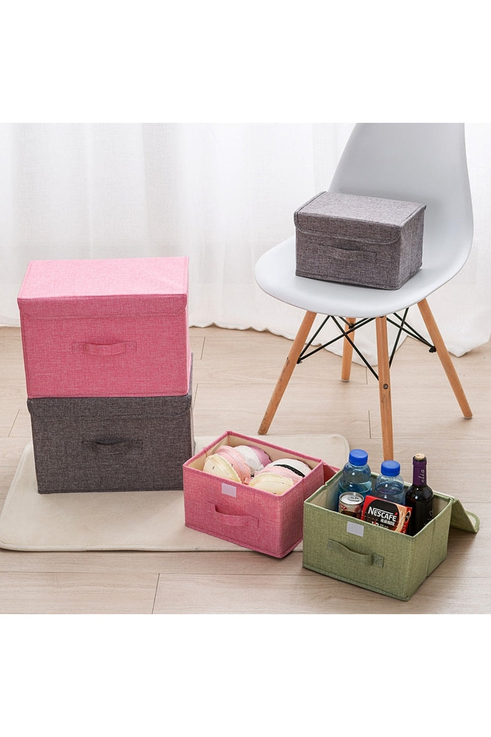 Fabric Storage Organizer Box - Medium or Large Size, view 3