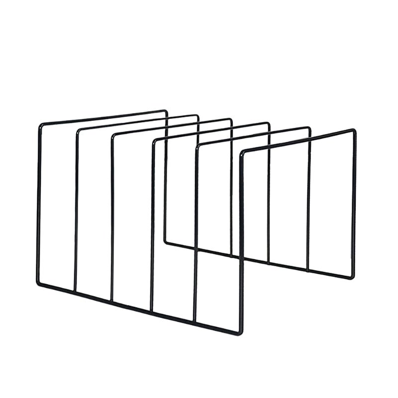Wrought Iron Book and Vinyl Stand - Triangle Shelf, Metallic Finish