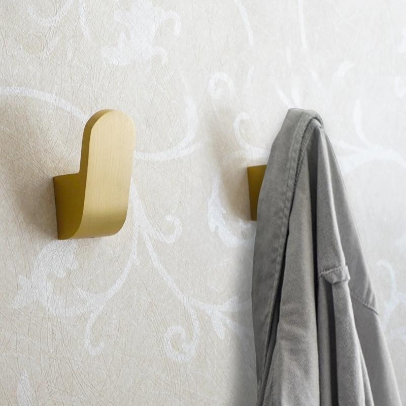 Golden Brass Wall Hook for Dresses - Supports up to 15 kg, 5.5 cm Height, view 4