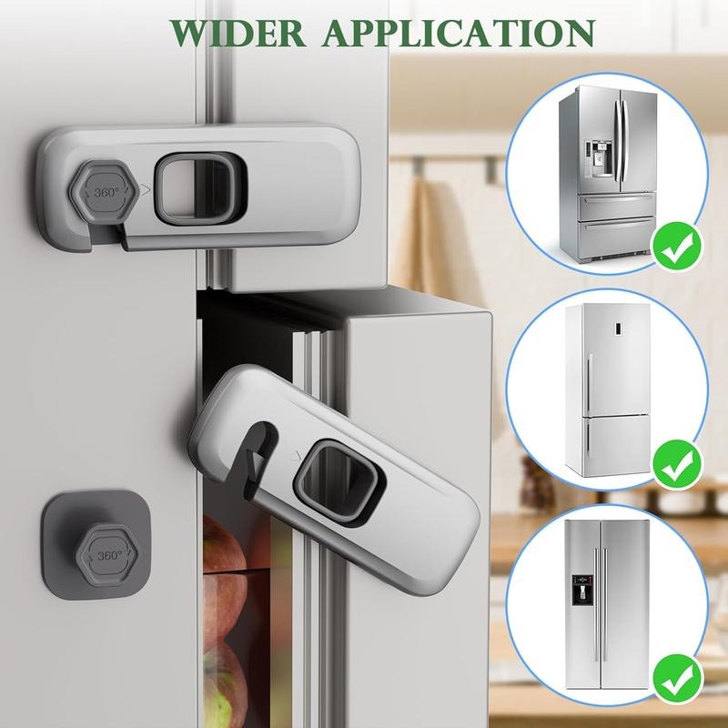 Child Safety Cabinet Locks for Kitchen and Bathroom - Self-Adhesive, 5 Pack, view 5