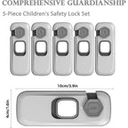 Child Safety Cabinet Locks for Kitchen and Bathroom - Self-Adhesive, 5 Pack, view 7