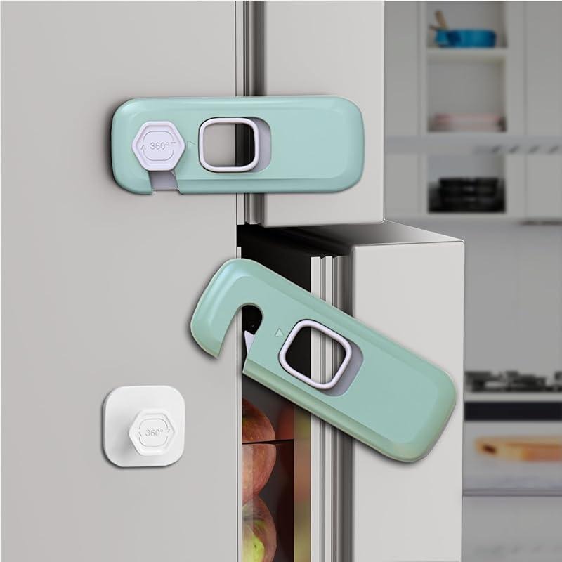 Child Safety Cabinet Locks for Kitchen and Bathroom - Self-Adhesive, 5 Pack