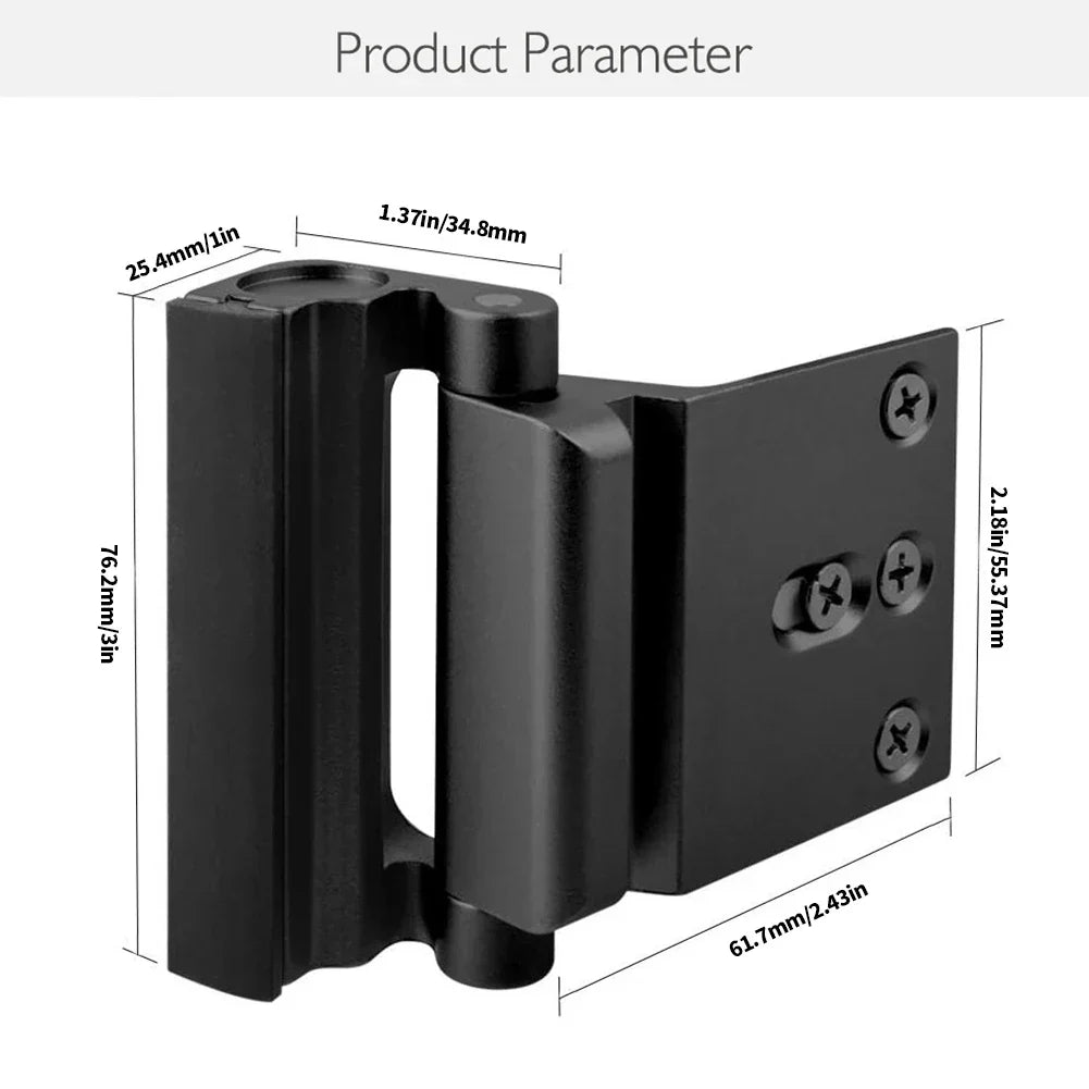 Anti-theft Childproof Door Safety Latch - Aluminium Alloy, 33 x 23 cm, view 7