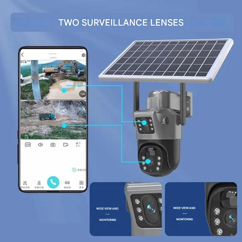 Wireless 4K Outdoor Security Camera with Solar Panel, 4G, Dual Lens, Ip66, view 11