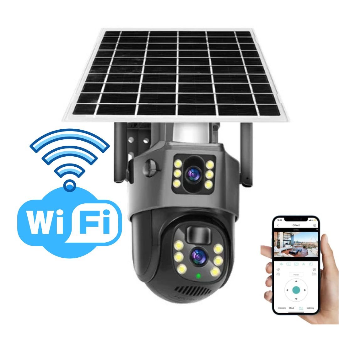 Wireless 4K Outdoor Security Camera with Solar Panel, 4G, Dual Lens, Ip66, view 2