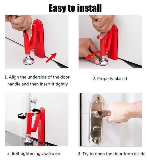 Portable Security Door Lock for Travel or Home - Floor-Mounted, Universal Fit, view 4