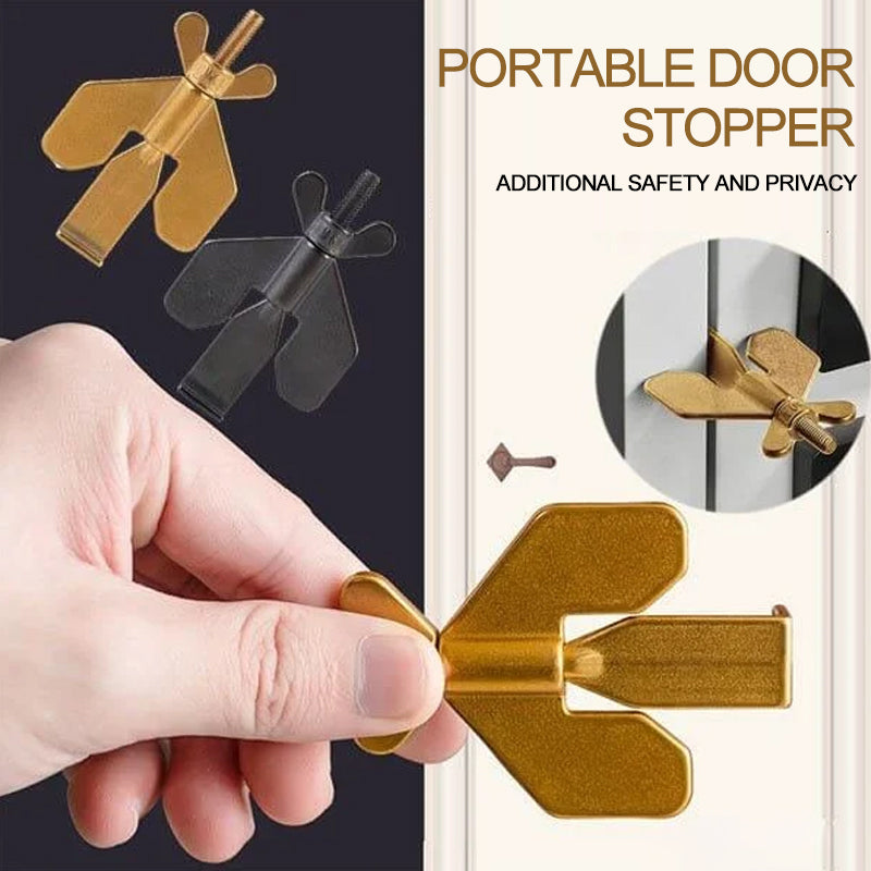 Portable Travel Security Door Stopper - Stainless Steel, Black or Gold, view 3