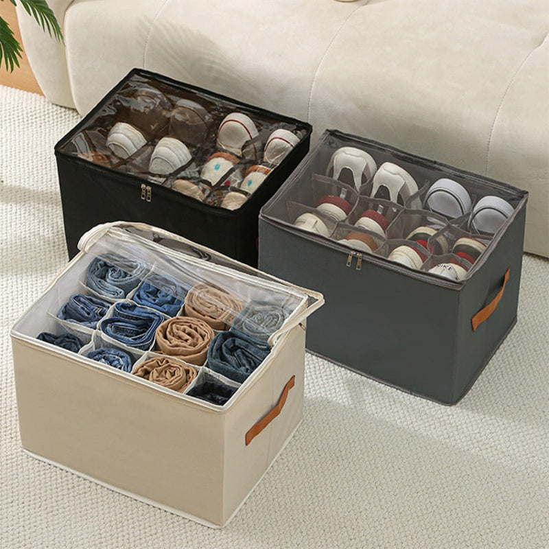 Foldable Shoe Organizer for Closet - 30 cm, Beige, Gray, Black, view 5