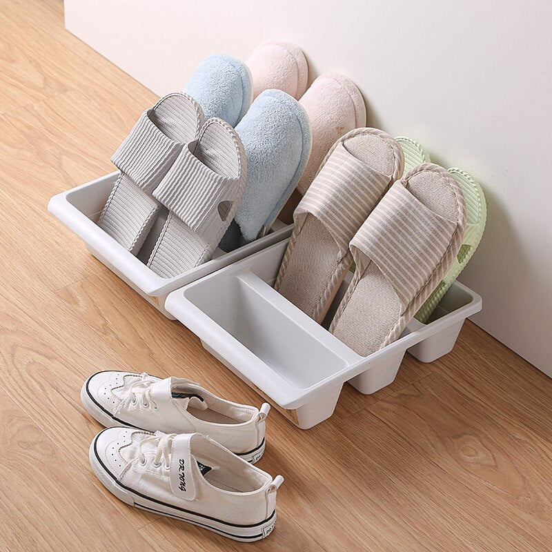 Lightweight Modern Shoe Rack - 3 Sections, Eco-Friendly PP, 31.5x24x9cm, view 2