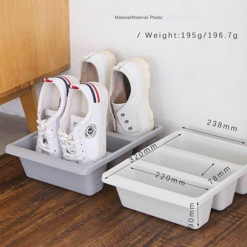 Lightweight Modern Shoe Rack - 3 Sections, Eco-Friendly PP, 31.5x24x9cm, view 3