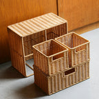Multi-Drawer Wicker Storage Organizer - High-Quality Wicker, view 2