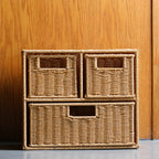 Multi-Drawer Wicker Storage Organizer - High-Quality Wicker, view 3