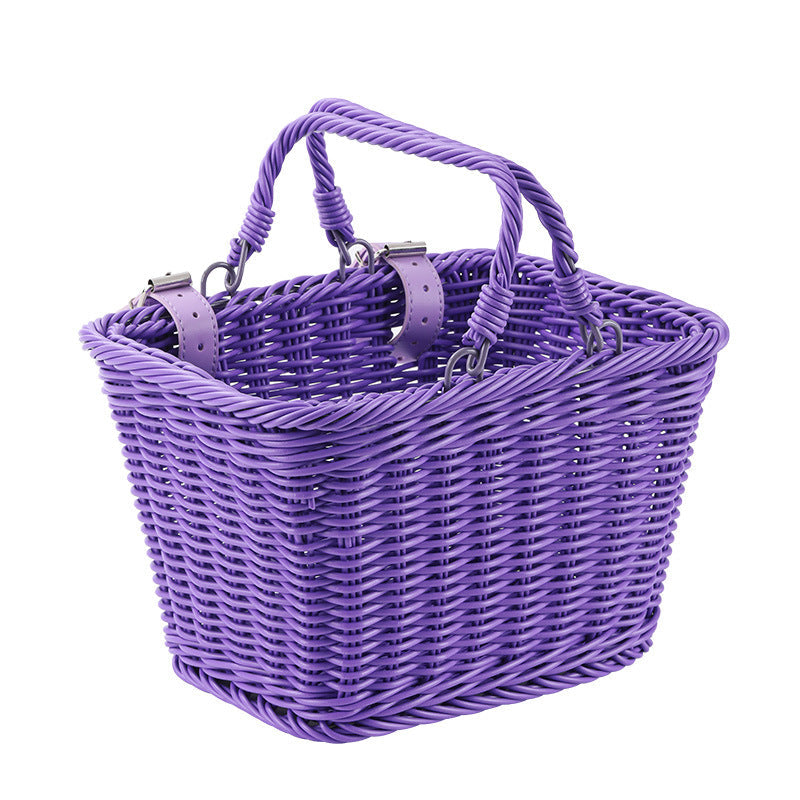 Women Handmade Basket with Leather Handles - Woven, Lightweight, Durable, view 3