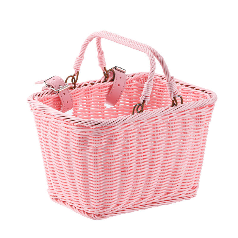 Women Handmade Basket with Leather Handles - Woven, Lightweight, Durable, view 4