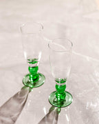 Swirl Green Champagne Flute Glasses - Set of 6, 21 cm Tall, view 3