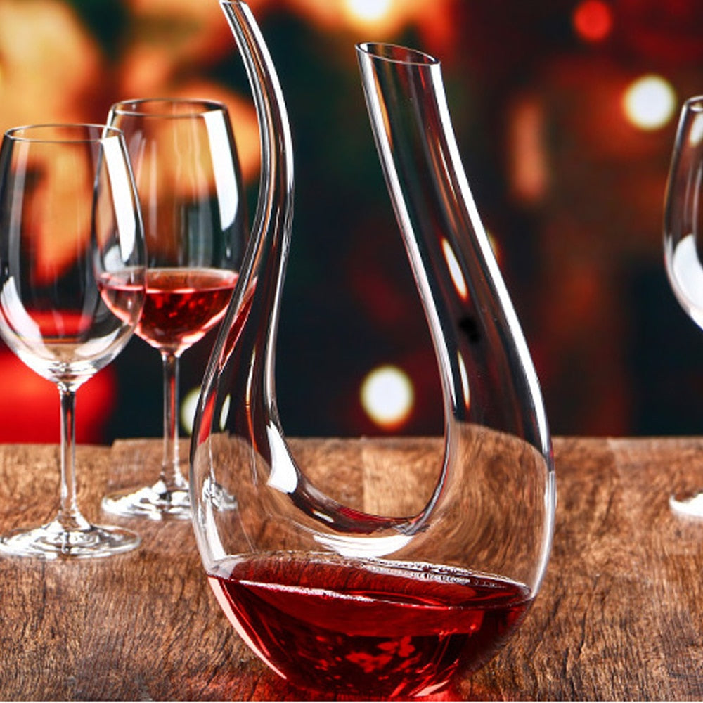 Handmade Crystal Wine Decanter - Lead-Free Glass, 1500ml Capacity, view 2