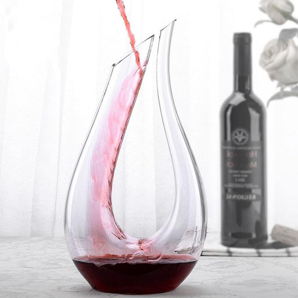 Handmade Crystal Wine Decanter - Lead-Free Glass, 1500ml Capacity, view 4