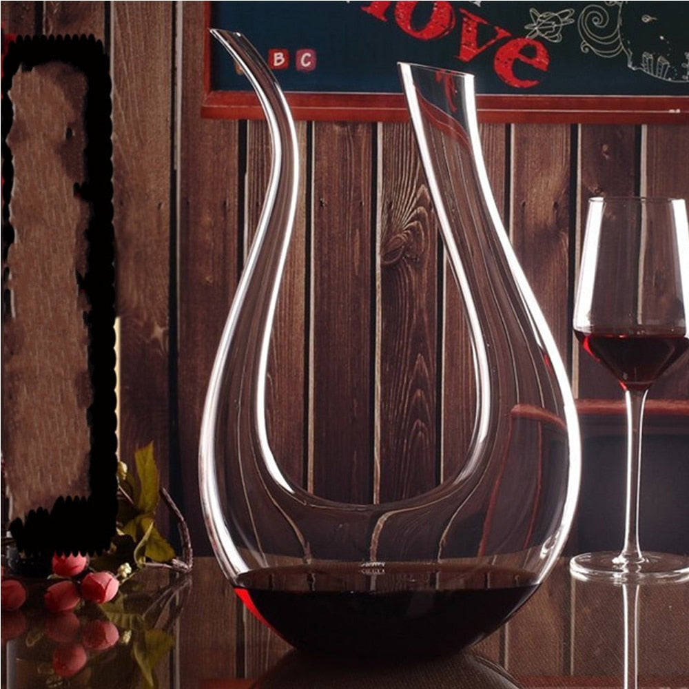 Handmade Crystal Wine Decanter - Lead-Free Glass, 1500ml Capacity, view 5