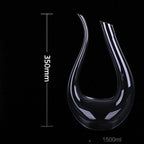 Handmade Crystal Wine Decanter - Lead-Free Glass, 1500ml Capacity, view 8