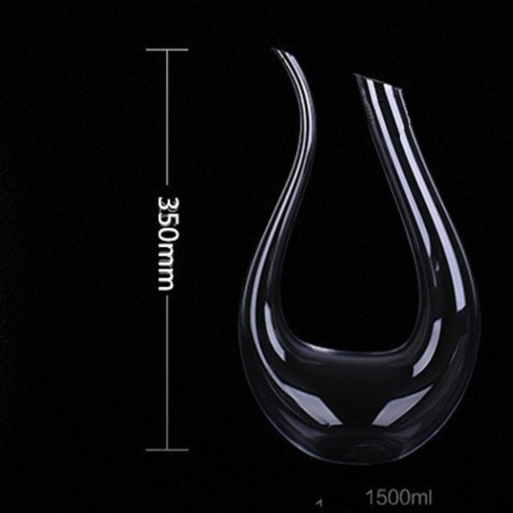 Handmade Crystal Wine Decanter - Lead-Free Glass, 1500ml Capacity, view 8