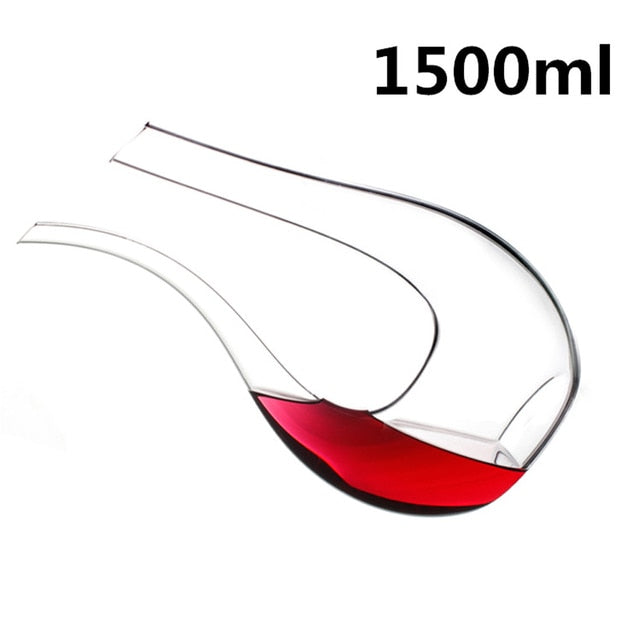 Handmade Crystal Wine Decanter - Lead-Free Glass, 1500ml Capacity