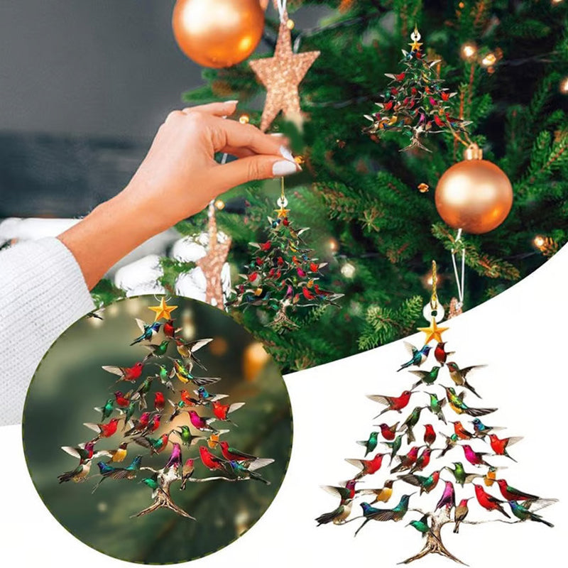 Hummingbird Christmas Decoration, Mica Acrylic, 8 cm