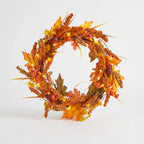 Illuminated Autumn Wreath with Berries and Fall Leaves 50cm