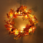 Illuminated Autumn Wreath with Berries and Fall Leaves 50cm