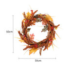Illuminated Autumn Wreath with Berries and Fall Leaves 50cm