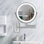 Illuminated Wall-Mounted Makeup Mirror with 3x–10x Magnification and USB-C
