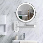 Illuminated Wall-Mounted Makeup Mirror with 3x–10x Magnification and USB-C