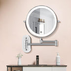Illuminated Wall-Mounted Makeup Mirror with 3x–10x Magnification and USB-C