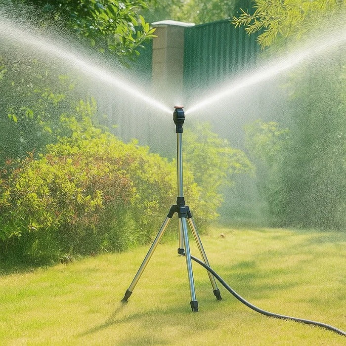 High Pressure Rotating Tripod Sprinkler for Garden - Adjustable Spray, view 2