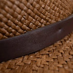 Straw Fedora Hat for Men and Women - Coffee, Modern Minimalist Style, view 3