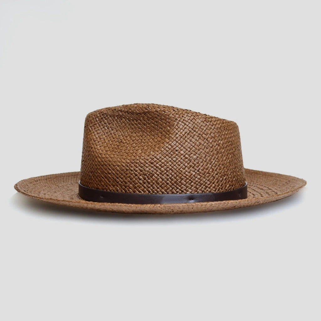 Straw Fedora Hat for Men and Women - Coffee, Modern Minimalist Style, view 2