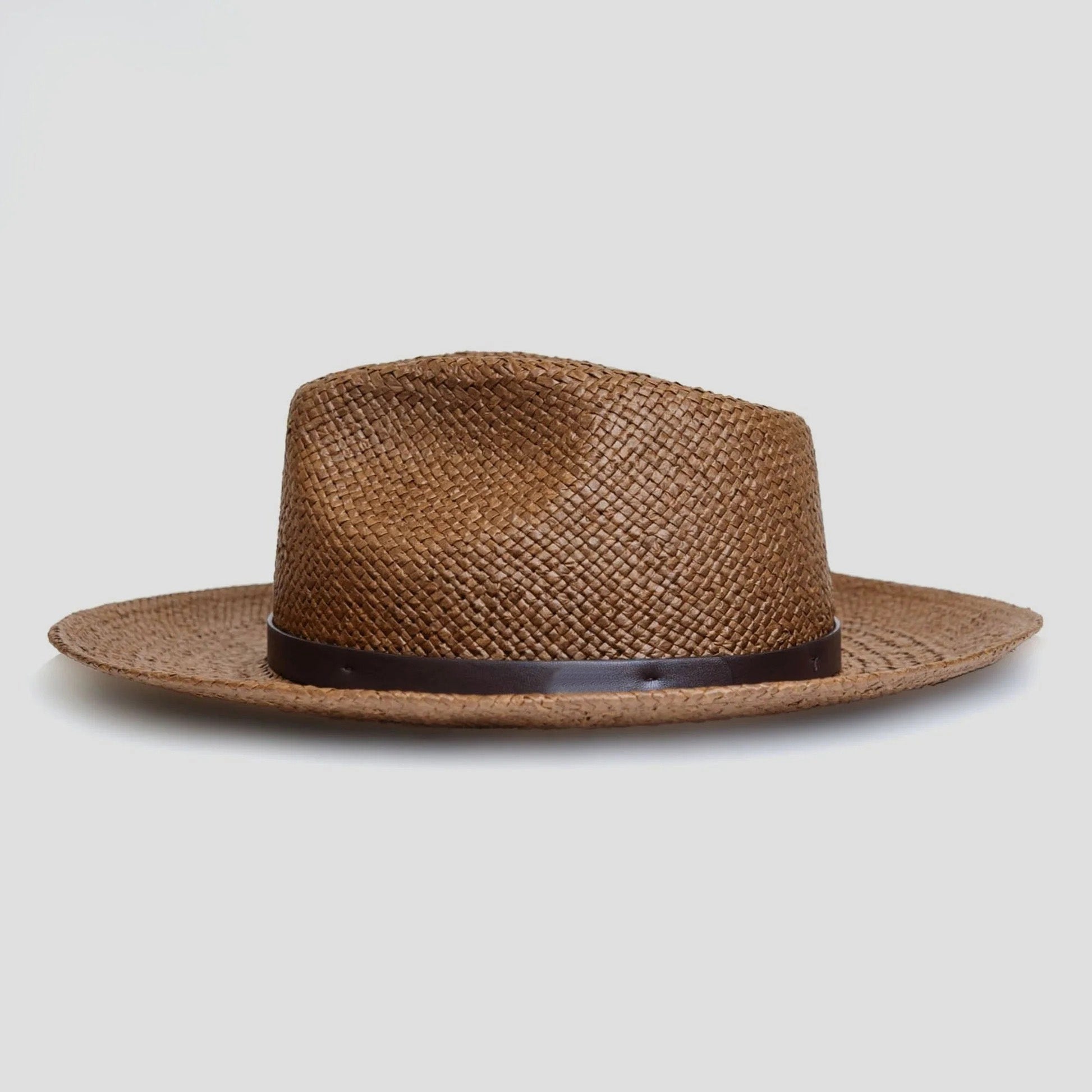 Straw Fedora Hat for Men and Women - Coffee, Modern Minimalist Style, view 2