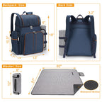Insulated Picnic Backpack with Dining Set for Four