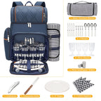 Insulated Picnic Backpack with Dining Set for Four