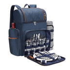 Insulated Picnic Backpack with Dining Set for Four