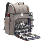 Insulated Picnic Backpack with Dining Set for Four