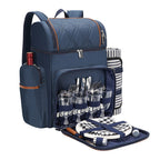 Insulated Picnic Backpack with Dining Set for Four