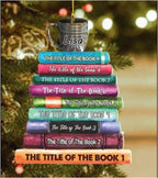 Jane Austen Blown Glass Book Stack Christmas Tree Ornament