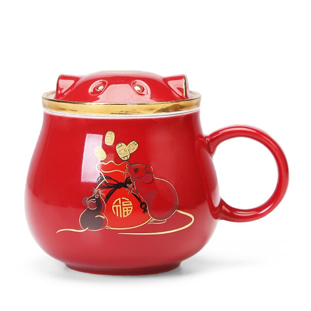 Japanese Ceramic Tea Infuser Cup with Lid