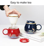Japanese Ceramic Tea Infuser Cup with Lid
